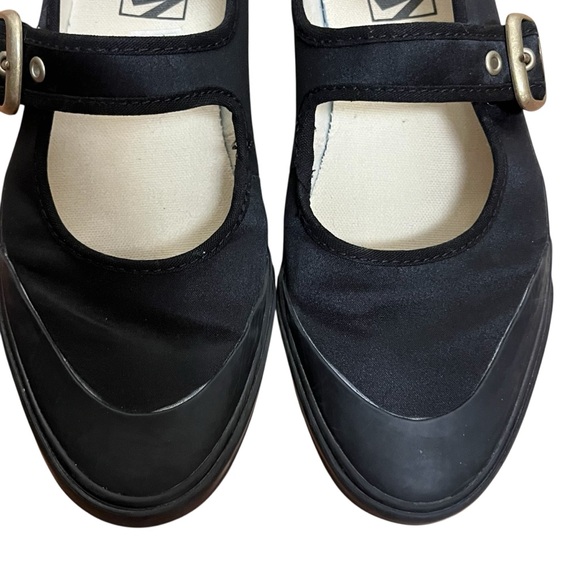 Vans Black Mary Jane Buckle Satin Rubber Flats — 7.5 - Picture 9 of 12